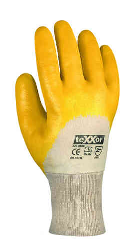 teXXor 2356 Nitril Handschuhe Basic, gelb, mit Strickbund